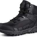 FREE SOLDIER Men's Waterproof Tactical Work Boots Lightweight Comfortable Combat Hiking Boots(Classic Black Wide 11)