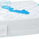 Zippered Mini Crib Mattress Protector,Waterproof Playard Mattress Encasement, Breathable and Absorbent, 6 Sides Fully Encased Pack N Play Mattress Cover.