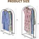 Upgraded Thickened Clear Garment Bags for Hanging Clothes 4 Packs (40 & 50 inch), 10 Gusseted Clothes Hanging Storage Bags for Closet, Shirts, Coats, Dresses