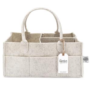 Parker Baby Diaper Caddy - Nursery Storage Bin and Car Organizer for Diapers and Baby Wipes - White, Large