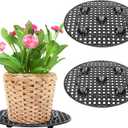 moonoom 2 Pieces Plant Level Pot Elevator-12 Inch Diameter Big Plant Stands ,Heavy Planter Holder Potted Plant Stand for Deck or Patio