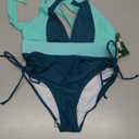 BMJL Women's High Waisted Bikini Sets Modest Tummy Control Swimsuit Two Piece Drawstring Bathing Suit (Deep Teal,M)