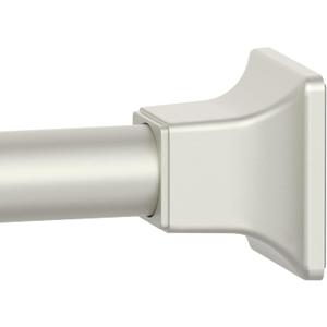 Nickel Shower Curtain Rod, Adjustable 32-68 Inch Tension Spring Curtain Rod No Drilling for Bathroom Kitchen, No Slip, No Rust