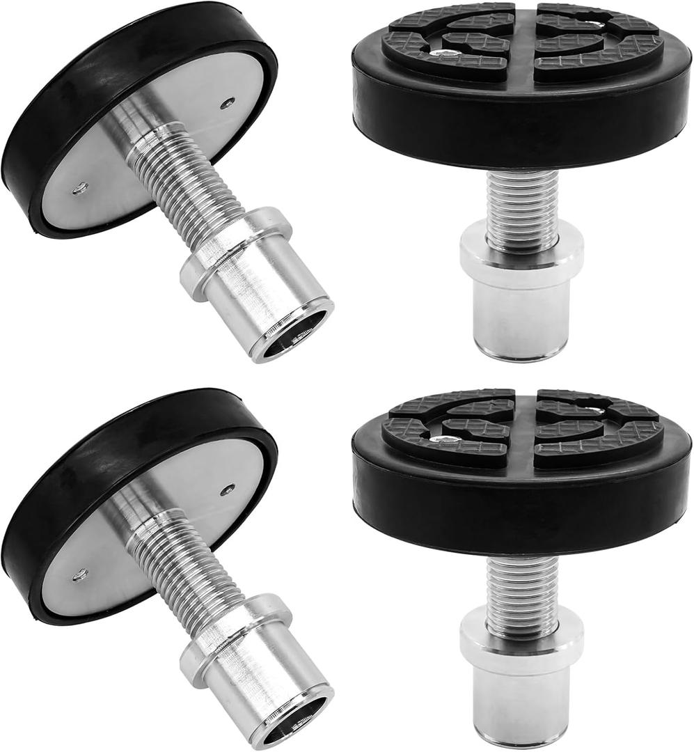 4Pcs 38mm Screw Up Car Lift Adapter with Rubber Lift Pads, 4-9cm Extension Car Lift Feet pads for Car Lift Bridge Jack Stable Support, for 2 Post Car Lift, Heightening Feet Plus High Car Lift Tray