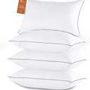 Sasttie Standard Pillow, Single Full Size Bed Pillow for Side, Back, and Stomach Sleepers - Down Alternative Plump Filling - Set of 1, Standard Size, 20x26 Inches