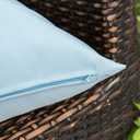 MIULEE Pack of 2 Decorative Outdoor Waterproof Pillow Covers Square Garden Cushion Sham Throw Pillowcase Summer Shell for Patio Tent Couch 20x20 Inch Light Blue