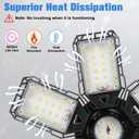 LED Garage Lights Bulb 2 Pack 180W 18000LM 6500K Led Shop Light with 6 Plus 1 Deformable Panels Basement Barn Ceiling Lights for E26/E27