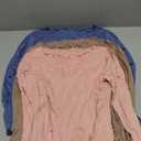 Huukeay 3 Pack Women's Long Sleeve Tops Lettuce Trim Boat Neck Shirts Slim Fit Casual Basic Fitted Tees (Medium, Haze Blue, Cappuccino, Pink)