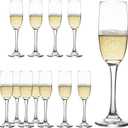 Champagne Flute Glasses Set of 12, 6 Oz Classic Champagne Glass Set for Wedding, Birthday, Anniversary, Party