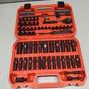 LLNDEI 1/4 inch Drive Impact Socket Set 83 Piece,Standard SAE(5/32-9/16 inch) Metric Size(4-15mm),72T Ratchet Wrench Handle,CR-V Mechanics Tool Set with Adapter,Screwdriver Bits for Automotive Repair