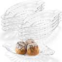 Goaste 7 Pack Banana Split Bowls Set, 8 oz Glass Ice Cream Dishes, Clear Banana Split Boats, Transparent Serving Plates for Fruits, Yogurt, Ice Cream, Brownies, Snack, Salad, Grapes