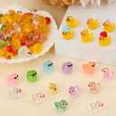 120 Pcs Mini Resin Ducks, Tiny Animals Figures to Hide Small Little Plastic Miniature Ducks Bulk for Dollhouse Decor Home Office Potted Fish Tank Aquarium Landscape Micro Fairy Garden Accessories