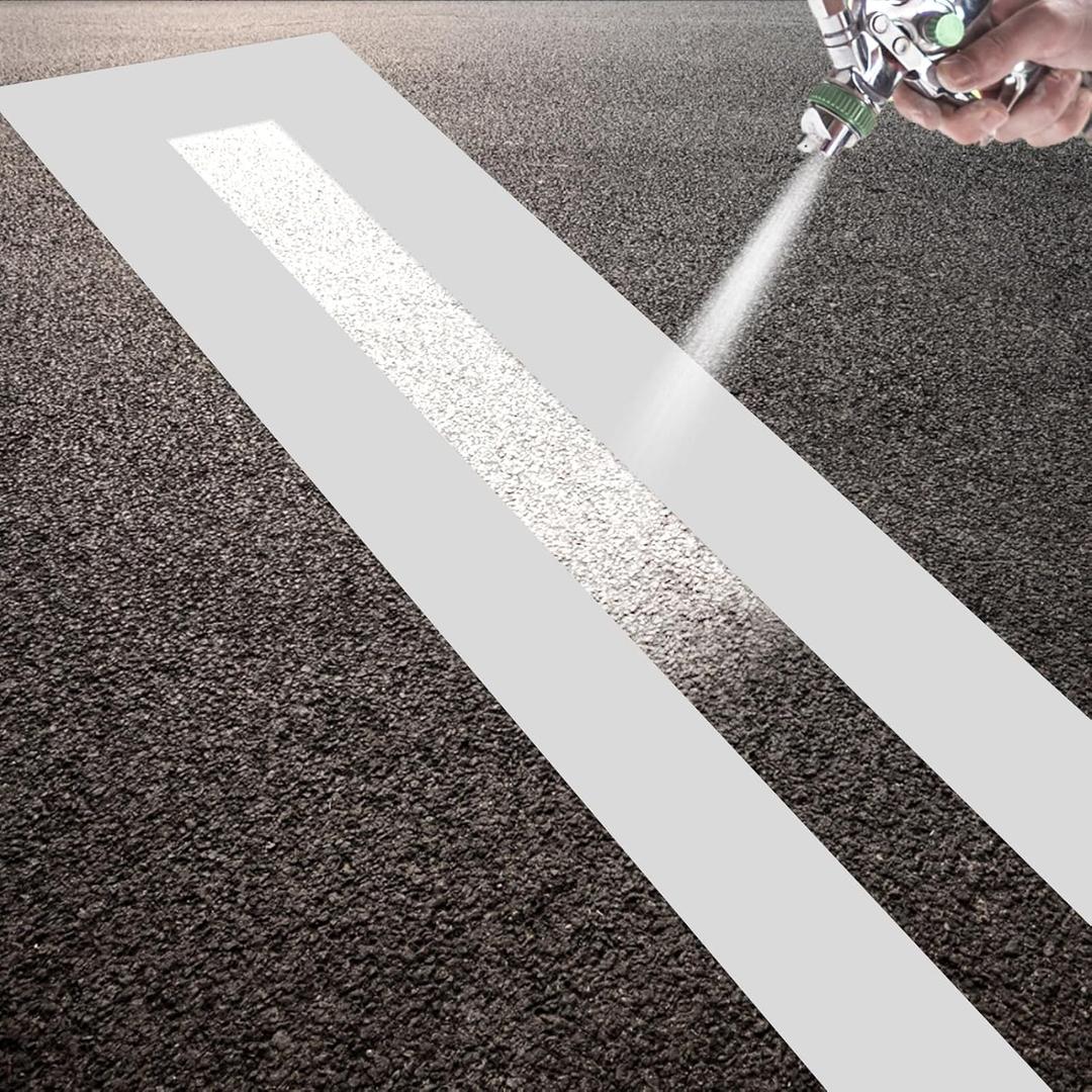 4 x 108 Inch Parking Lot Line Stencil, Silicone Foldable Reusable Line Stencil for Painting Parking Lot & Pavement Lines for Asphalt Concrete Pavement