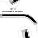 NearMoon Shower Arm with Flange, Made of 304 Stainless Steel Shower Extension Extender Pipe, Wall-Mounted for Fixed Bathroom Showerhead, Never Rust (6 Inch, Chrome Finish)