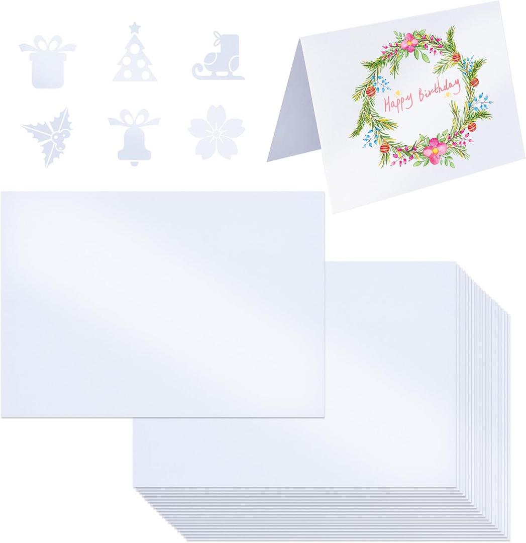 BEISHIDA 5x7inch Shimmer Cardstock, White Shimmer Paper, 250GSM Premium Craft Paper Sheet for Invitations, Cricut, Postcards, Greeting Card, DIY Art Projects(50 Sheets)