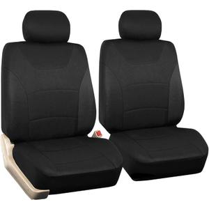 2pcs Cloth Car Seat Covers Black Universal Fit Seat Protector for Sedan, Truck, SUV Front Seats