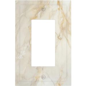 Light Switch Cover Plate Beige Gold Marble Abstraction Morden Art 1 Gang Outlet Covers Single Rocker Decorative Switch plates Electrical Wall Plates GFCI Receptacle for Kitchen Bathroom Decor