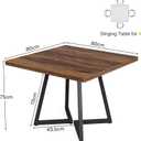 Tribesigns Square Dining Table for 2, 31.5" Industrial Dinner Table with Metal Base, Kitchen Table for Dining Room, Small Space, Apartment, Rustic Brown & Black