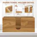 Acacia Wood Paper Towel Dispenser Countertop, Paper Towel Holder for Bathroom Kitchen Napkin Holder Folded Paper Towel Dispenser Fits Multifold, C-Fold, Z-Fold, Trifold - Home Kitchen Bathroom
