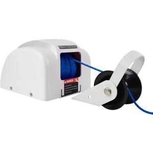 45 lbs Electric Anchor Winch, 12V Boat Anchor Winch-Marine Saltwater Anchor Windlass Kit with Remote Control & 100-feet of Pre-Wound Anchor Rope for Speedboats, Wench-Anchors - Complete Set White
