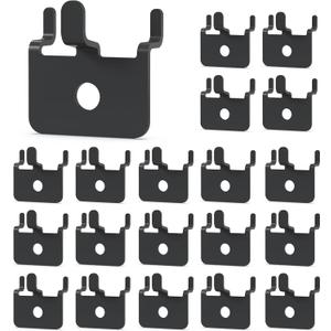 HUHOLE 20 Pack Pegboard Picture Hangers Black Powder Coated Metal U-Shape Display Hooks Fits 1/8 and 1/4 Inch Pegboards Small Peg Board Hooks for Hanging Pictures Arts and Crafts
