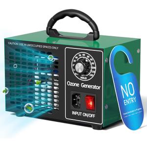 Upgraded Ozone Generator 68000mg/hHome/Commercial Ozone Machine for Odor RemovalO3 Deodorizer with 120-Min Timer for 4000 Square FeetMini sized appliance for Car, Rooms, Smoke, Pets (Green)