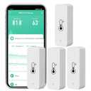 4-Pack WiFi Temperature Humidity Sensor: Wireless Temperature Humidity Monitor with App Alert, Free Data Storage Export, Smart Indoor Thermometer Hygrometer Compatible with Alexa Google Assistant