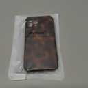 Hython for iPhone 12 Pro Case Cute Matte Amber Leopard Print Cheetah Pattern Tortoise Shell Phone Cases for Women Men, Slim Anti-Scratch Soft TPU Bumper Shockproof Rubber Protective Cover, Brown Amber