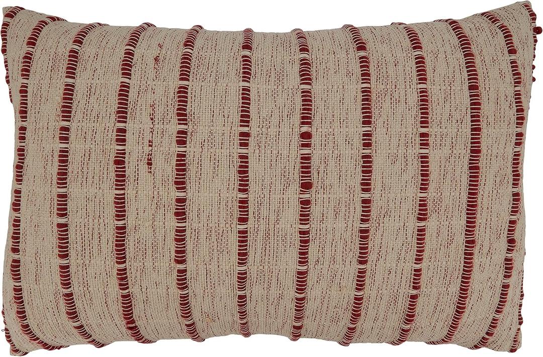 SARO LIFESTYLE Corded Pillow Cover, Red, 16"x24"