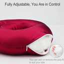 Silky Satin Piercing Pillow Ear Pillows Donut with Hole for Ear Pain CNH Piercing Pain Relief Sleeping Pressure Sore Side Sleepers Smooth Cooling Ear Guard Protector, Burgundy