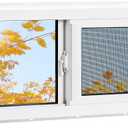 Vinyl Basement Window, Bathroom Sliding Window 24" x 12" White | Double Pane Insulated Tempered Glass and Fiberglass Screen for Basement, Bathroom, Shed