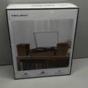 Vinyl Record Player with External Speakers, 3 Speed Bluetooth Turntable for Vinyl Records, Vintage Belt Drive Record Player with Stereo Speakers and Auto Stop, RCA Audio Out and Aux-in,Light Wood