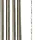 14 Inch Stainless Steel Straws, 4pcs Ultra Long Reusable 0.32" (8mm) Big Wide Metal Straws for 40oz/64oz Tumblers or Super Tall Cups with Silicone Tips and Cleaning Brush