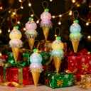 LANGXUN 6pcs Ice Cream Candy Land 2025 Xmas Birthday Party Suppiles Decoration, Hanging Candy Cane Christmas Tree Dcor, Christmas Decorative Hanging Ornaments Crafts
