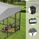 Large Dog Kennel Outside,10x10x6 FT Heavy-Duty Outdoor Cage with Roof and Lock,Covered Outside Kennel,for Medium and Large Dogs,Easy Assembly