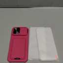 SSLOTSCASE for iPhone 17 Pro Max Case with 2X Screen Protector, [9H Hardness] Military Grade Shatterproof, Card Holder & Kickstand & Slide Lens Cover, Heavy Duty Phone Case for iPhone 17 Pro Max, Pink