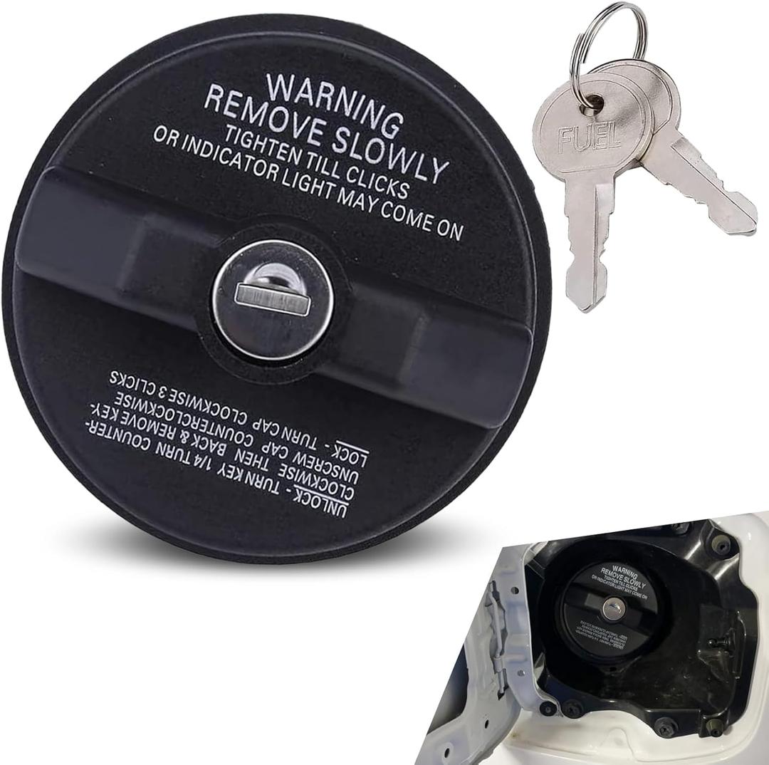 1 PC Car Fuel Tank Cap, ABS Material Locking Fuel Tank Cap, Replacement Part 77300-47020 10504, Compatible with Tundra Chevrolet (Black)