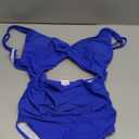 Charmo Womens One Piece Swimsuit Ruched Tummy Control High Cut Backless V Neck Bathing Suits Swimwear (Large, 4d# Royal Blue)