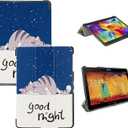 Tri-Fold Case Compatible with Samsung Galaxy Note 10.1 inch SM-P600 P601 P605 Tablet and Samsung Galaxy Tab Pro 10.1 SM-T520/T525(2014 Edition) - Premium PU Leather Tri-Fold Cover with Auto Sleep/Wake (One Size, Blue Cat)