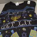 Let's Get Lit Hanukkah Ugly Christmas Sweater Hanukkah Sweatshirt Size 2XL