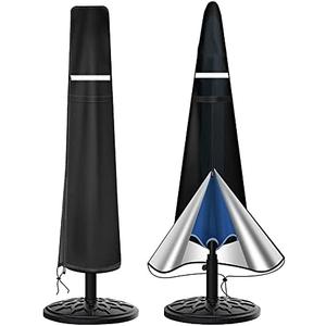 Patio Umbrella Cover for 9ft to 12ft, Waterproof 420D Oxford Outdoor Parasol Covers with Zipper, Windproof & Anti-UV Protective Cover for Garden, Market and Patio Umbrellas, Black