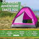 2 Person Camping Tent with Rain Fly and Carrying Bag Lightweight Outdoor Pop Up Tents for Camping Essentials, Music Festivals, Backpacking, Hiking, or Beach Shelter by Wakeman Outdoors, 77 x 57 x 40