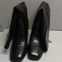 Knee-High Boots for Women - Wide Calf Boots with Zipper, Square Toe Tall Leather Boots, Chunky Heel Fashion Long Boots (Black)