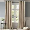 Champagne Velvet Curtains 84 inch: Beige Luxury Elegant Living Room Curtain - Modern Light Filtering Thermal Insulated Soundproof Privacy Room Darkening Soft Drapes for Classical Bedroom Set of 2, 52"W x 84"L