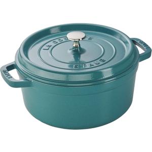 Staub Cast Iron 4-qt Round Cocotte - Turquoise, Made in France