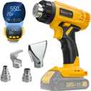 Cordless Heat Gun for DeWalt 20V Li-ion Battery, 350W Fast Heating Up to 1022 (550) Hot Air Gun Overload Protection with 4 Nozzle Attachments for Crafting, Shrink tubing, Shrink Wrap, Crafts