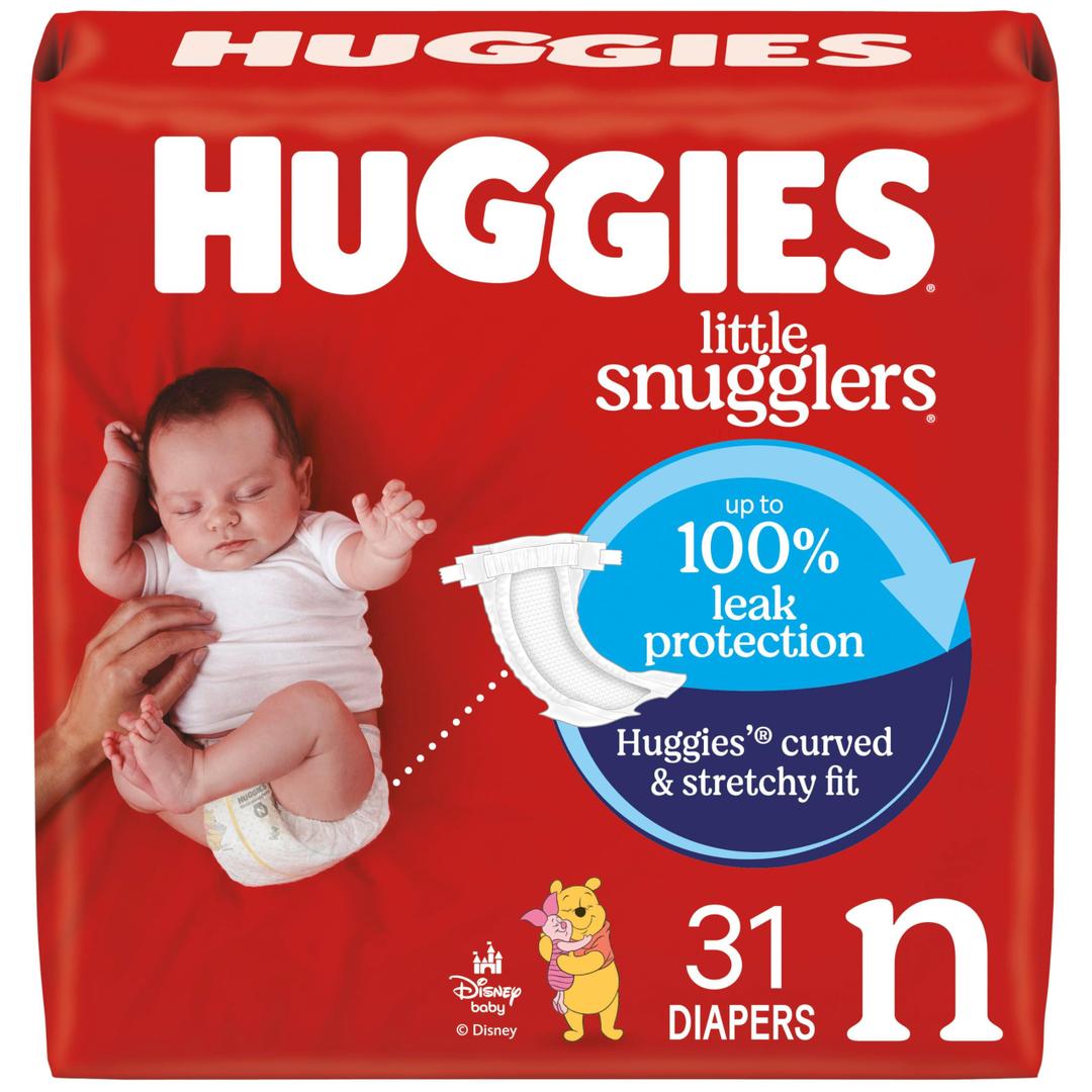 Huggies Size Newborn Diapers, Little Snugglers Baby Diapers, Size Newborn (up to 10 lbs), 31 Count