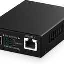 10G Fiber Media Coverter, 2 Port 10 Gigabit Binardat Ethernet Switch, 1 x 10G RJ45 Port, 1 x 10G SFP Port, Mini Metal Case Fanless, Unmanaged Plug and Play