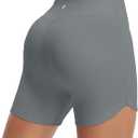 baleaf Womens 5" Biker Shorts High Waisted Workout Spandex Short Tummy Control Gym Yoga Athletic with Pocket Dark Gray XS