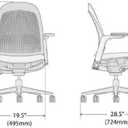 Haworth Breck Ergonomic Office Chair with Lumbar Support, Blush/White Trim, 28.5 inches x 28.5 inches x 39 inches